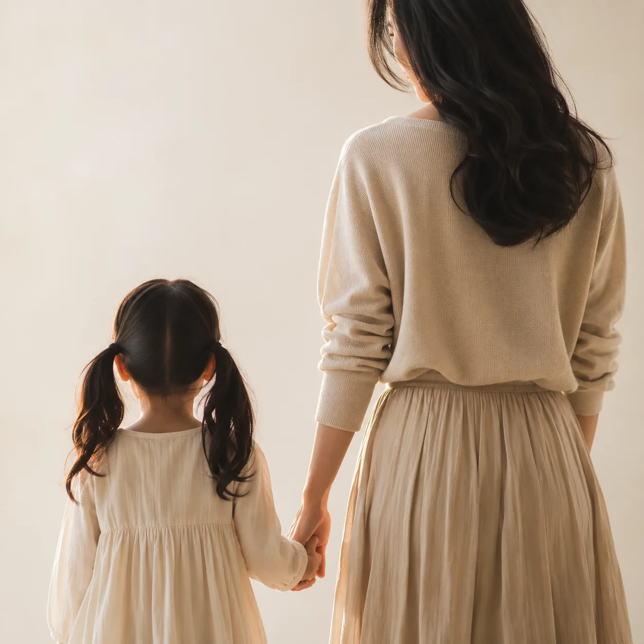 손을 잡은 엄마와 아이
